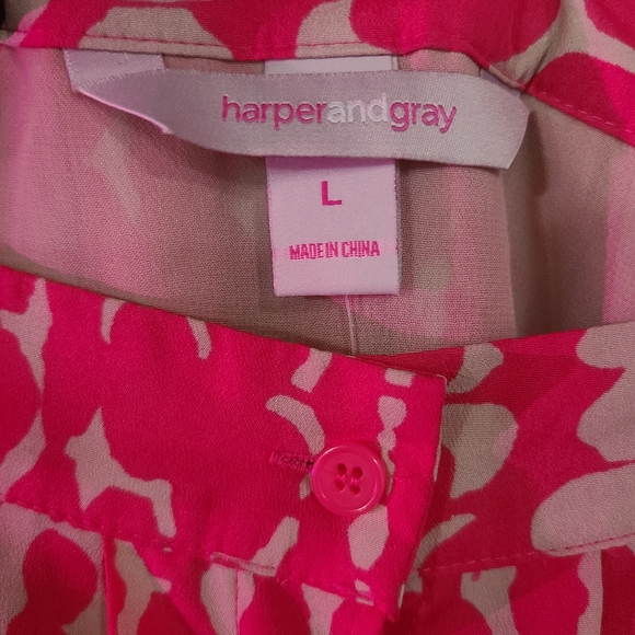 Harper and Gray pink and khaki waisted pleated skirt. - Picture 3 of 4